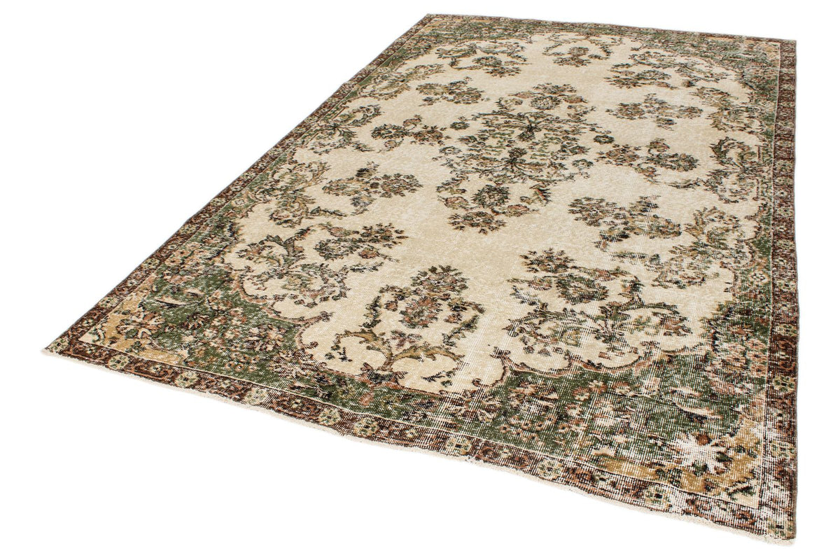 6x10 Beige and Multicolor Modern Contemporary Rug