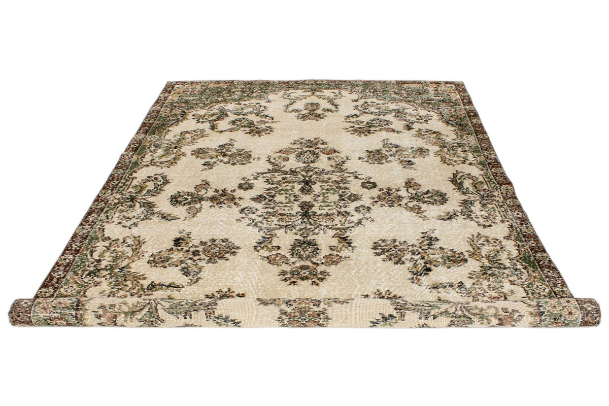 6x10 Beige and Multicolor Modern Contemporary Rug