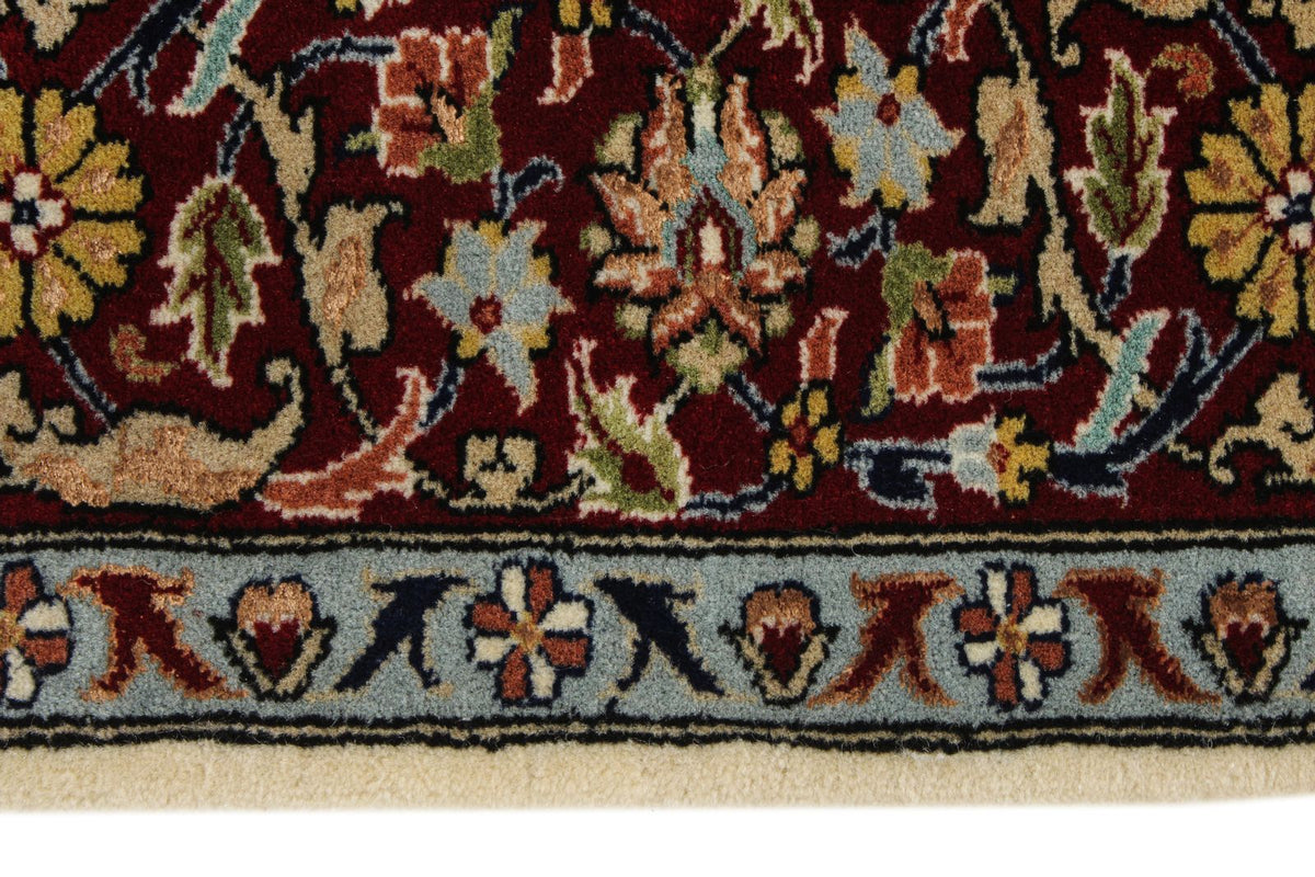 5x7 Ivory and Red Turkish Silk Rug