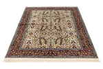 5x7 Ivory and Red Turkish Silk Rug