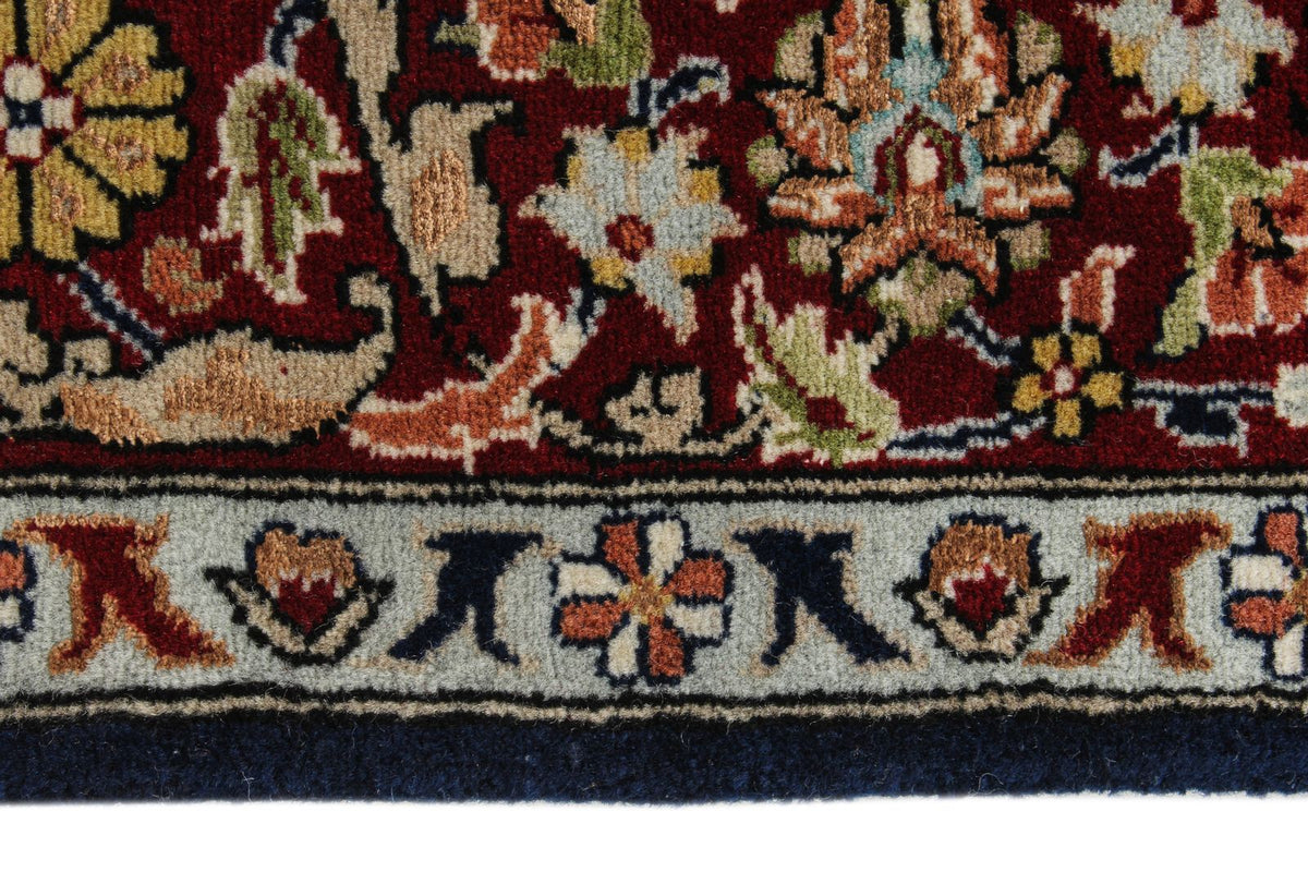 5x7 Navy and Burgundy Turkish Silk Rug