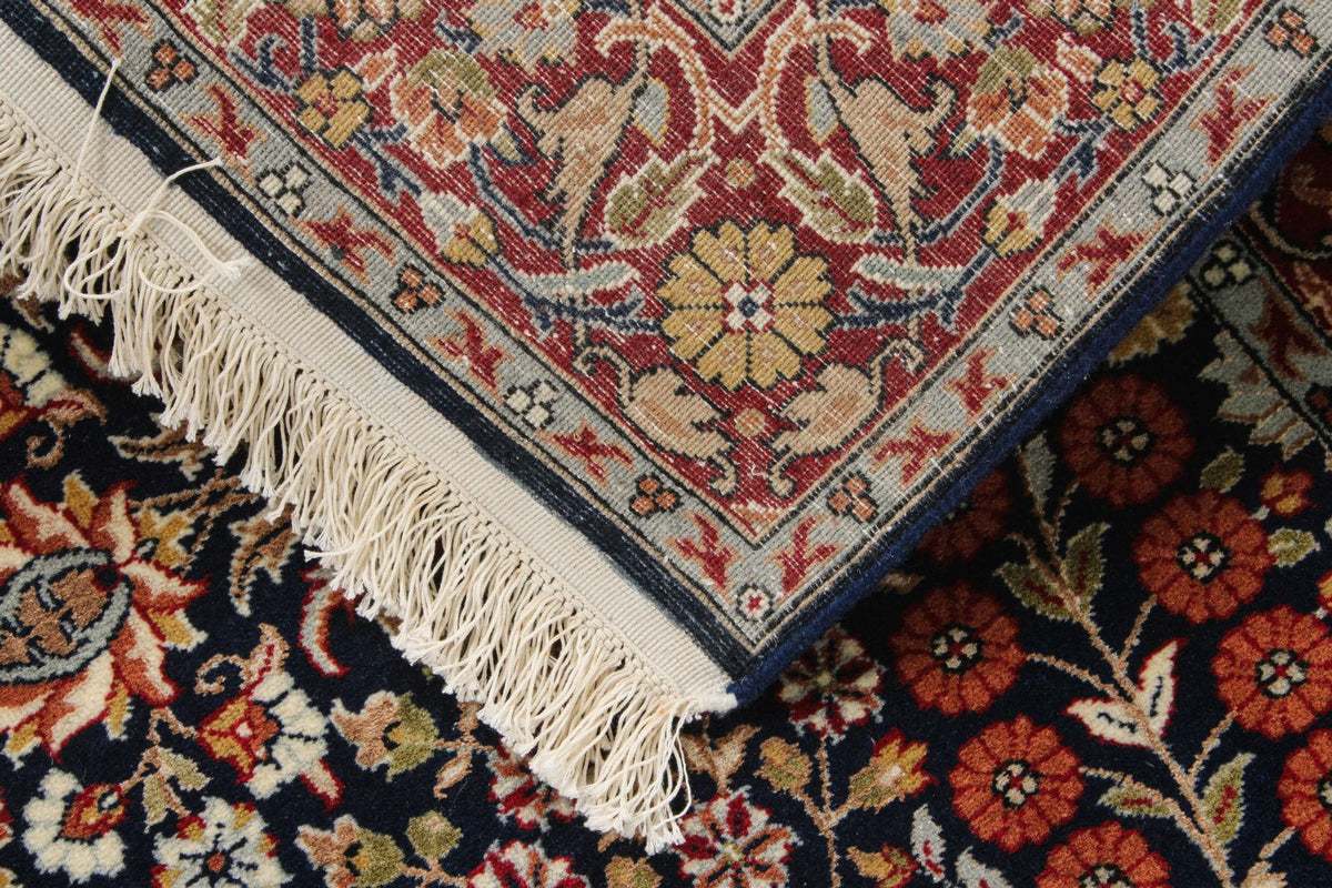 3x10 Navy and Red Turkish Silk Runner