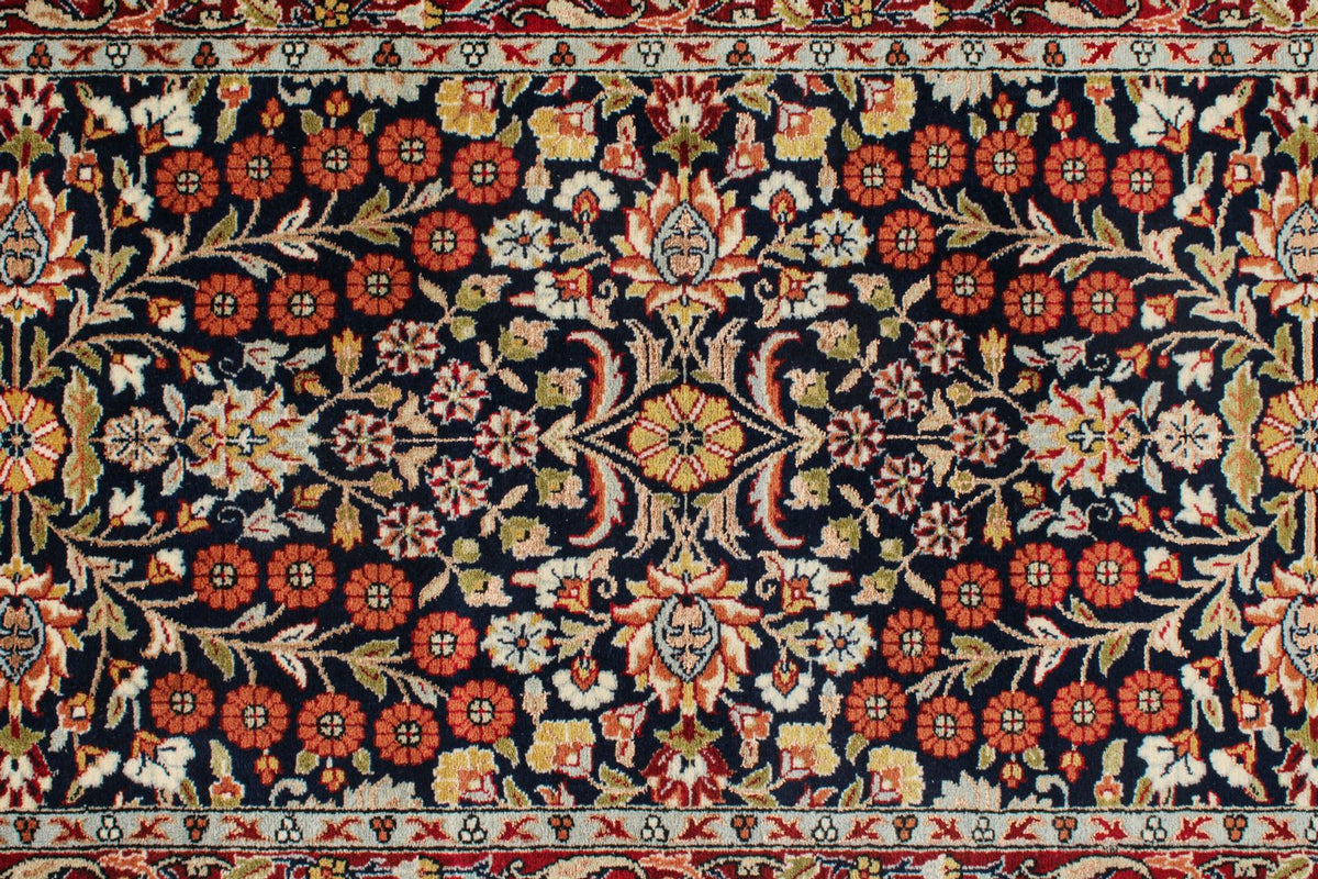3x10 Navy and Red Turkish Silk Runner
