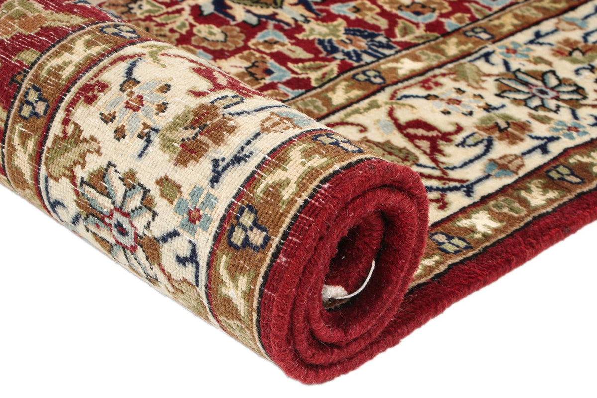 3x14 Ivory and Red Turkish Silk Runner
