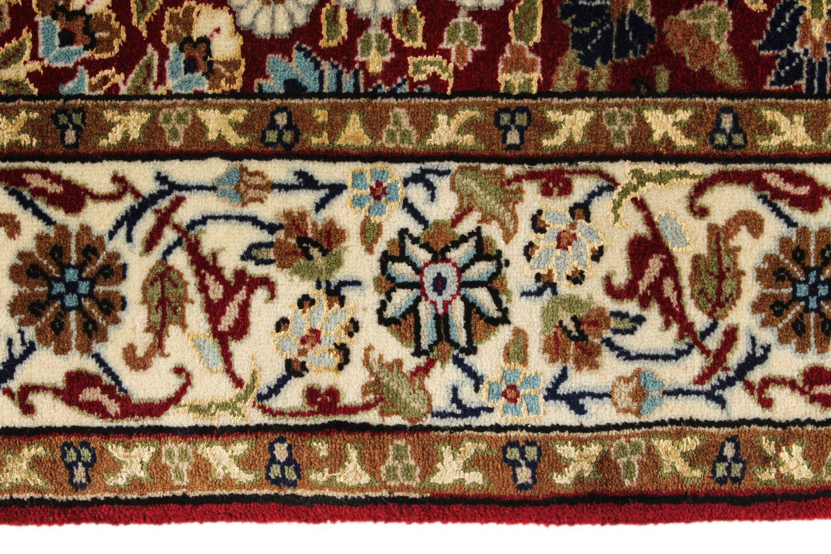 3x14 Ivory and Red Turkish Silk Runner