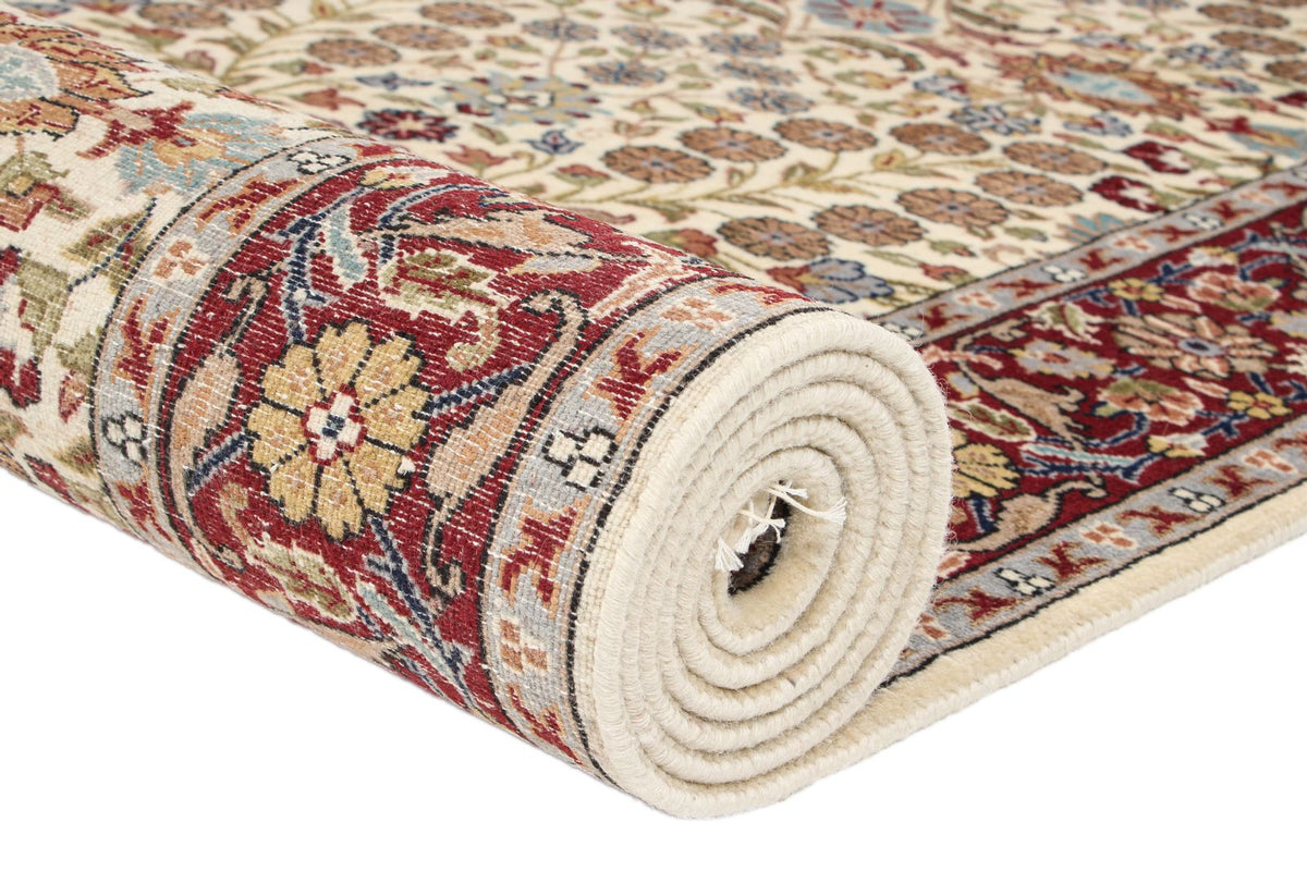 3x16 Ivory and Red Turkish Silk Runner