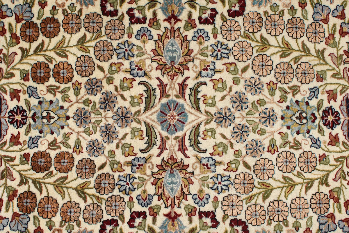 3x16 Ivory and Red Turkish Silk Runner