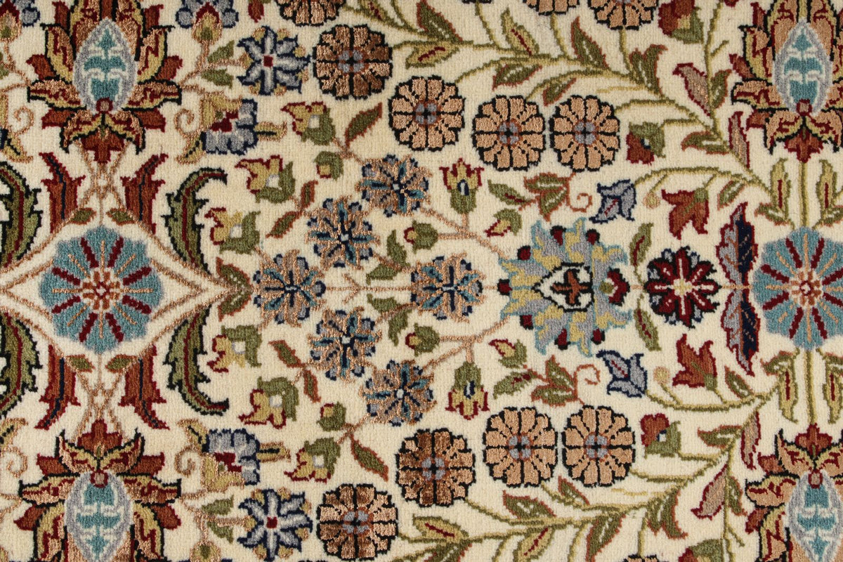 3x16 Ivory and Red Turkish Silk Runner