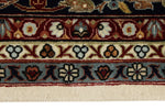 8x12 Ivory and Navy Turkish Silk Rug