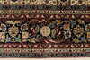 8x12 Ivory and Navy Turkish Silk Rug