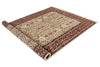 6x9 Ivory and Red Turkish Silk Rug