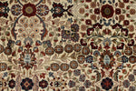 8x10 Ivory and Navy Turkish Silk Rug