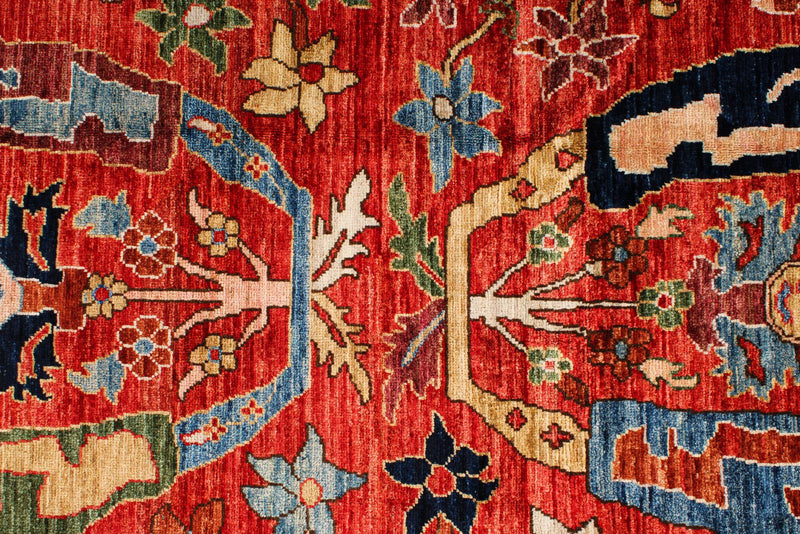 9x12 Red and Multicolor Anatolian Traditional Rug