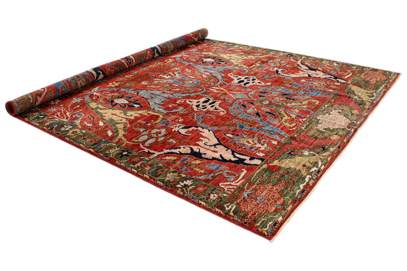 9x12 Red and Multicolor Anatolian Traditional Rug