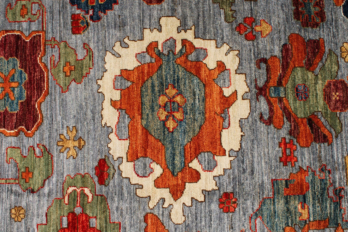 9x12 Gray and Multicolor Anatolian Traditional Rug