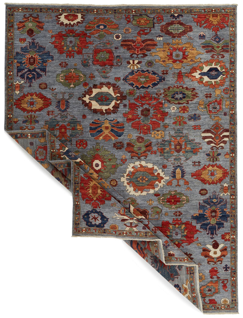 9x12 Gray and Multicolor Anatolian Traditional Rug