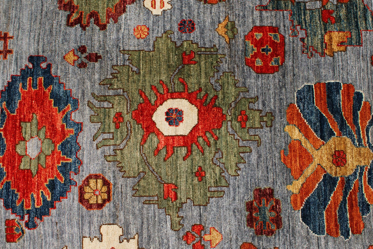 9x12 Gray and Multicolor Anatolian Traditional Rug