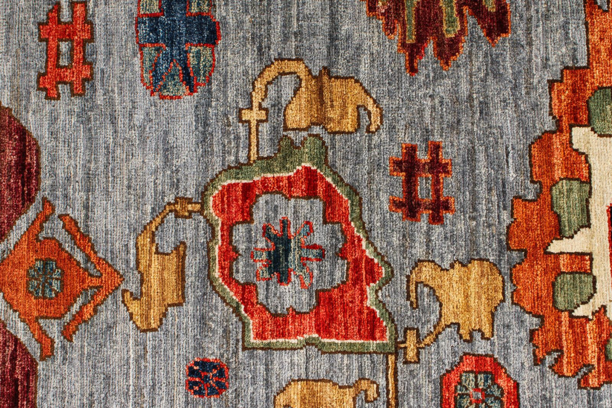 9x12 Gray and Multicolor Anatolian Traditional Rug