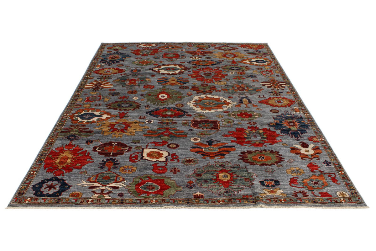 9x12 Gray and Multicolor Anatolian Traditional Rug