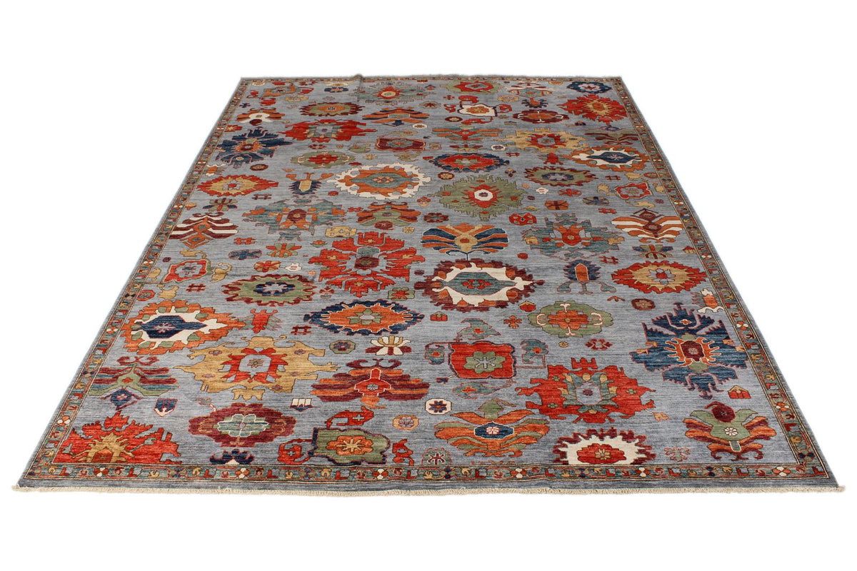 9x12 Gray and Multicolor Anatolian Traditional Rug