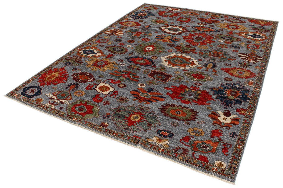 9x12 Gray and Multicolor Anatolian Traditional Rug