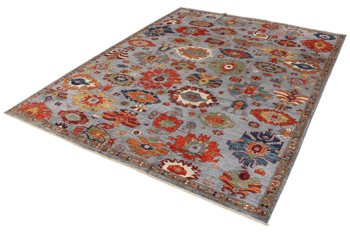 9x12 Gray and Multicolor Anatolian Traditional Rug