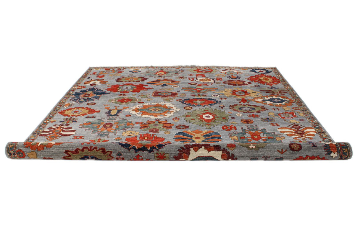 9x12 Gray and Multicolor Anatolian Traditional Rug