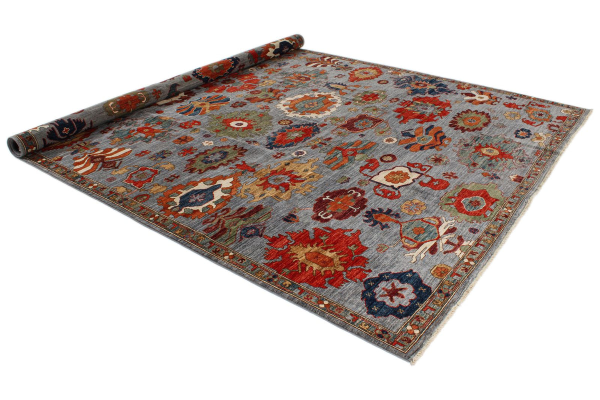 9x12 Gray and Multicolor Anatolian Traditional Rug