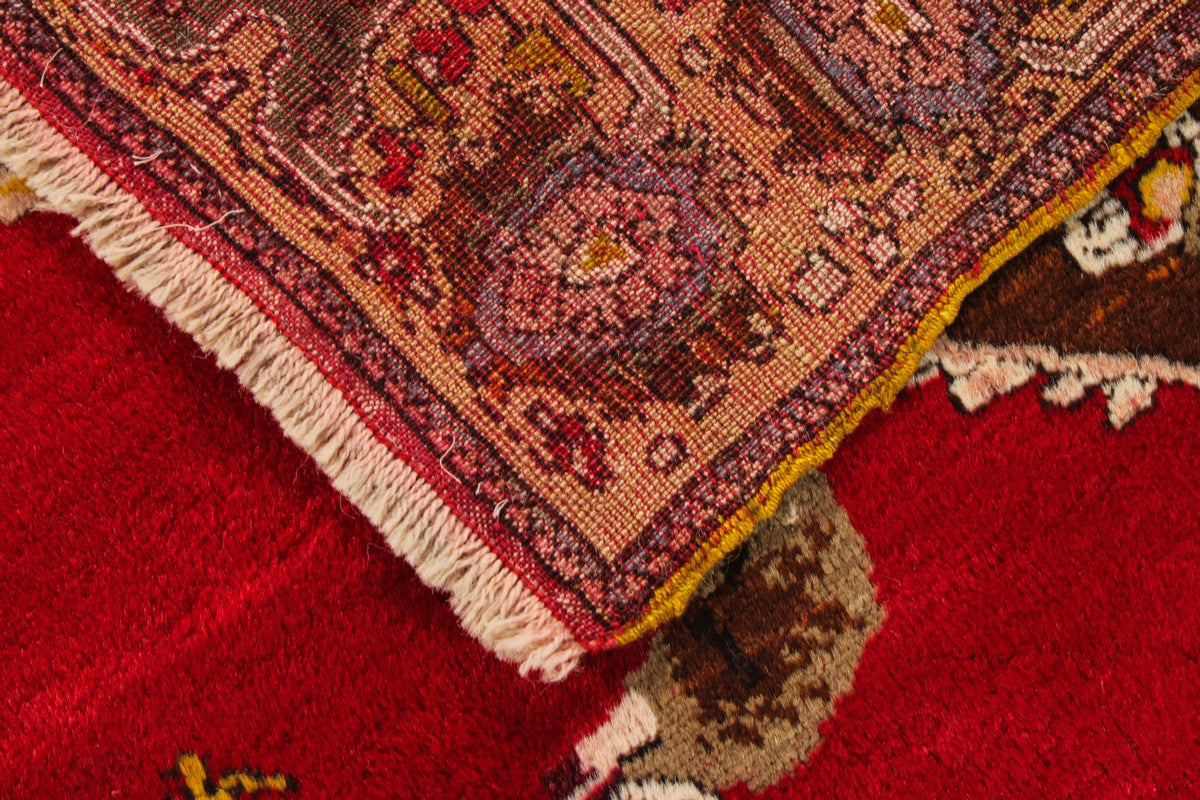 4x7 Red and Multicolor Anatolian Turkish Tribal Rug