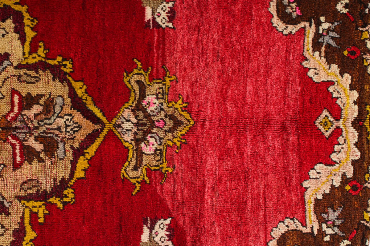 4x7 Red and Multicolor Anatolian Turkish Tribal Rug