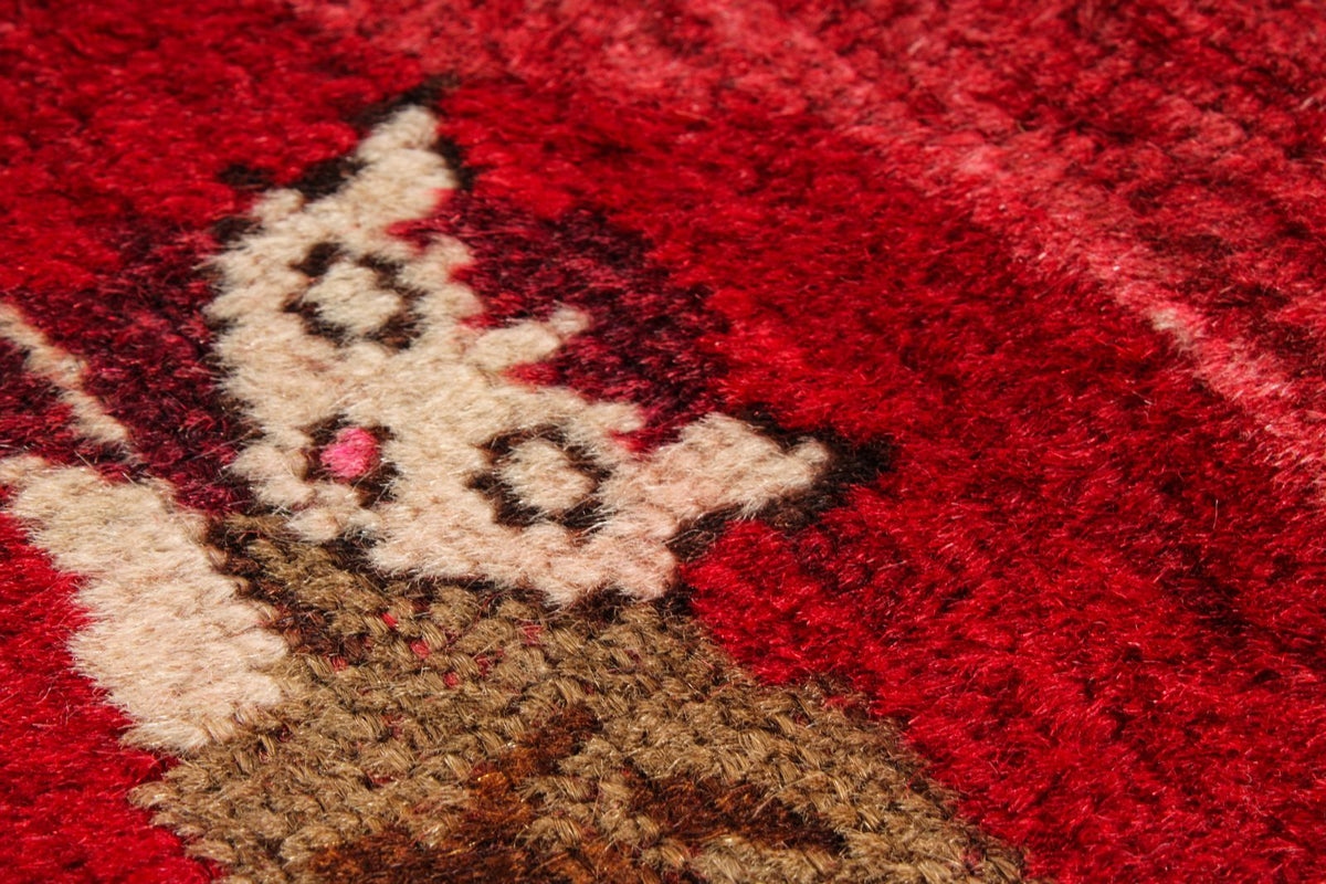 4x7 Red and Multicolor Anatolian Turkish Tribal Rug