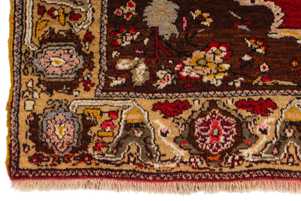 4x7 Red and Multicolor Anatolian Turkish Tribal Rug