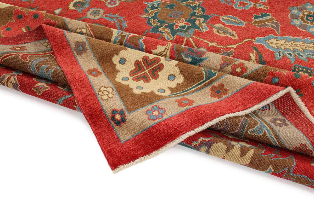 10x13 Red and Multicolor Turkish Oushak Rug