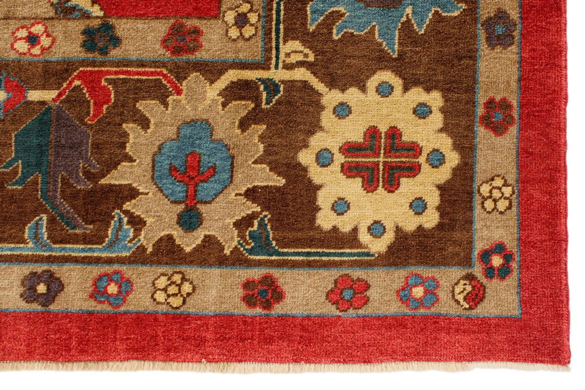 10x13 Red and Multicolor Turkish Oushak Rug