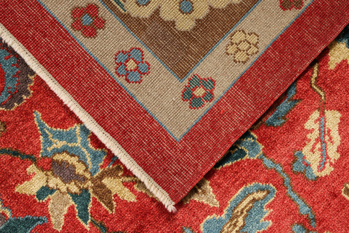 10x13 Red and Multicolor Turkish Oushak Rug