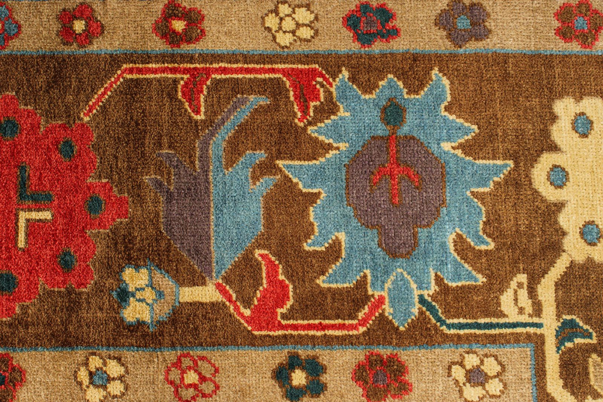 10x13 Red and Multicolor Turkish Oushak Rug