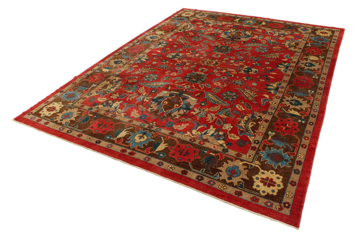 10x13 Red and Multicolor Turkish Oushak Rug