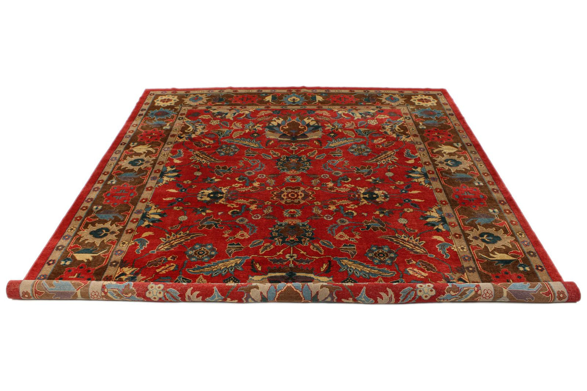 10x13 Red and Multicolor Turkish Oushak Rug