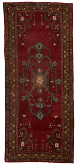 5x11 Burgundy and Multicolor Anatolian Turkish Tribal Runner