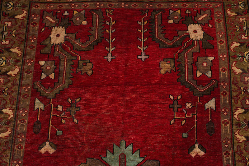 5x11 Burgundy and Multicolor Anatolian Turkish Tribal Runner