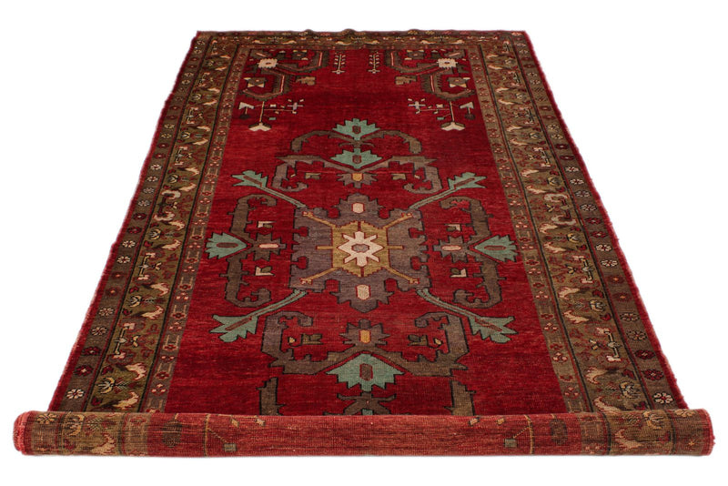 5x11 Burgundy and Multicolor Anatolian Turkish Tribal Runner