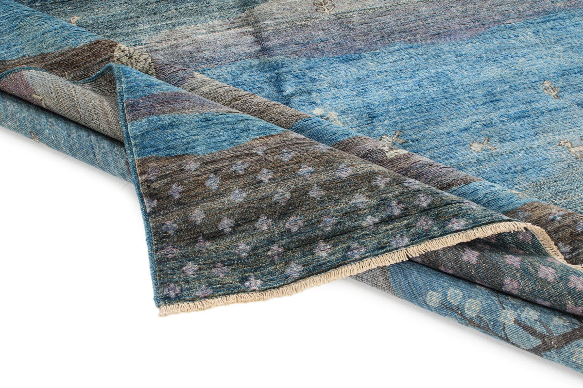 6x9 Blue and Multicolor Anatolian Traditional Rug