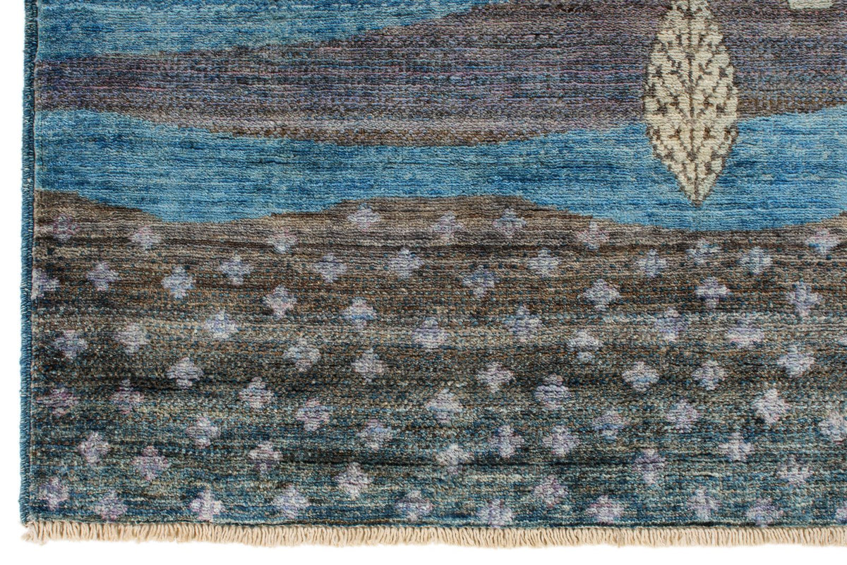 6x9 Blue and Multicolor Anatolian Traditional Rug
