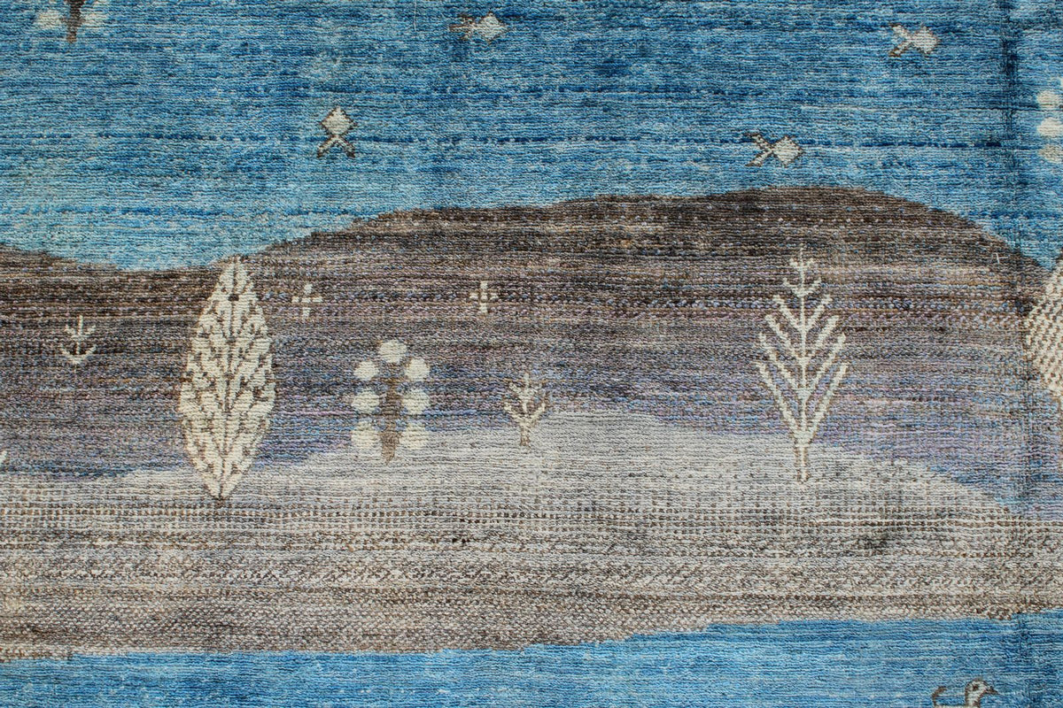6x9 Blue and Multicolor Anatolian Traditional Rug