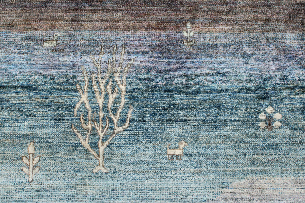 6x9 Blue and Multicolor Anatolian Traditional Rug