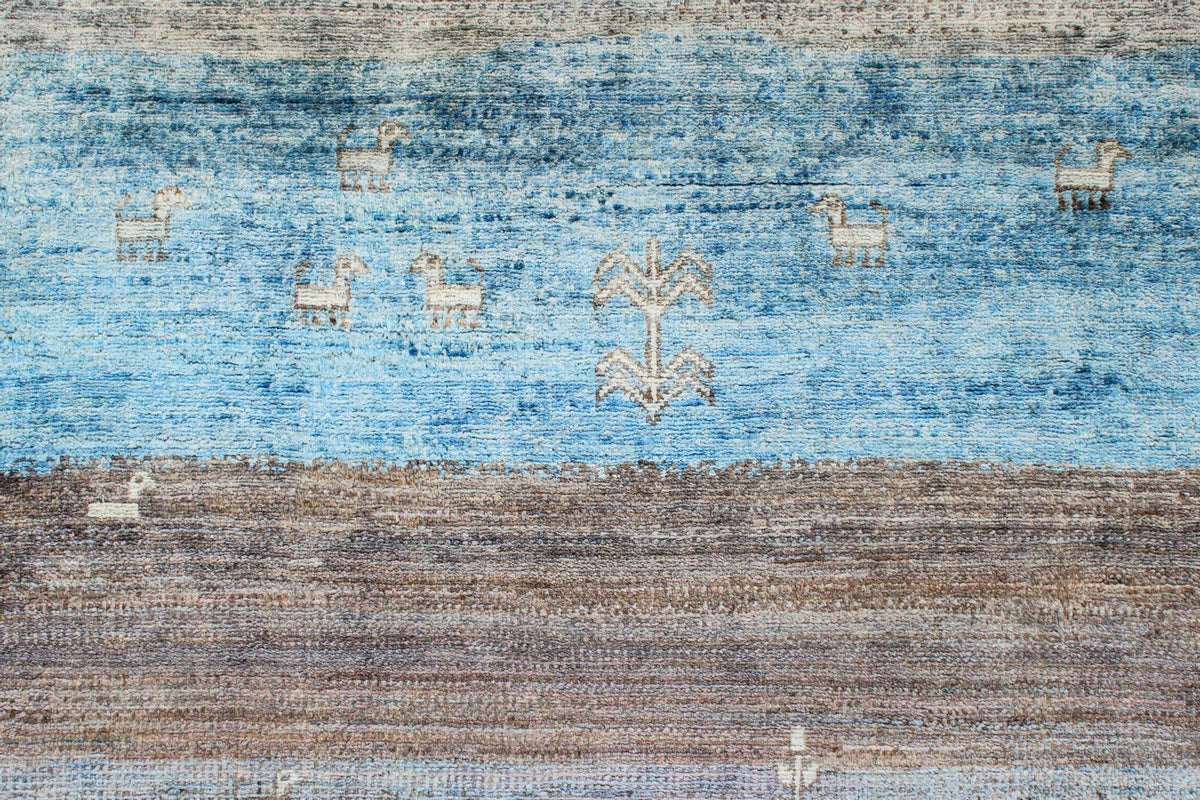 6x9 Blue and Multicolor Anatolian Traditional Rug