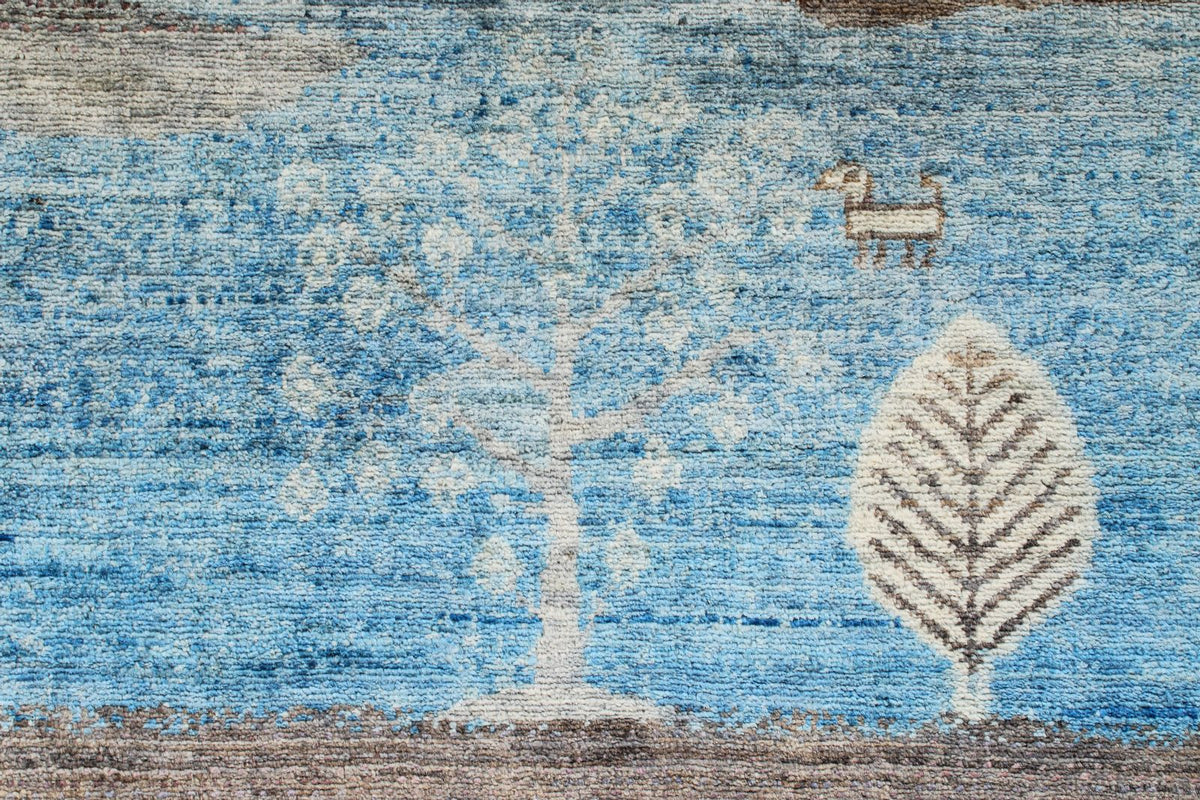 6x9 Blue and Multicolor Anatolian Traditional Rug