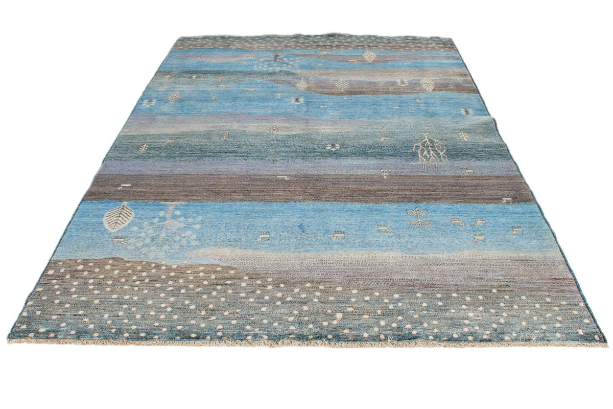 6x9 Blue and Multicolor Anatolian Traditional Rug