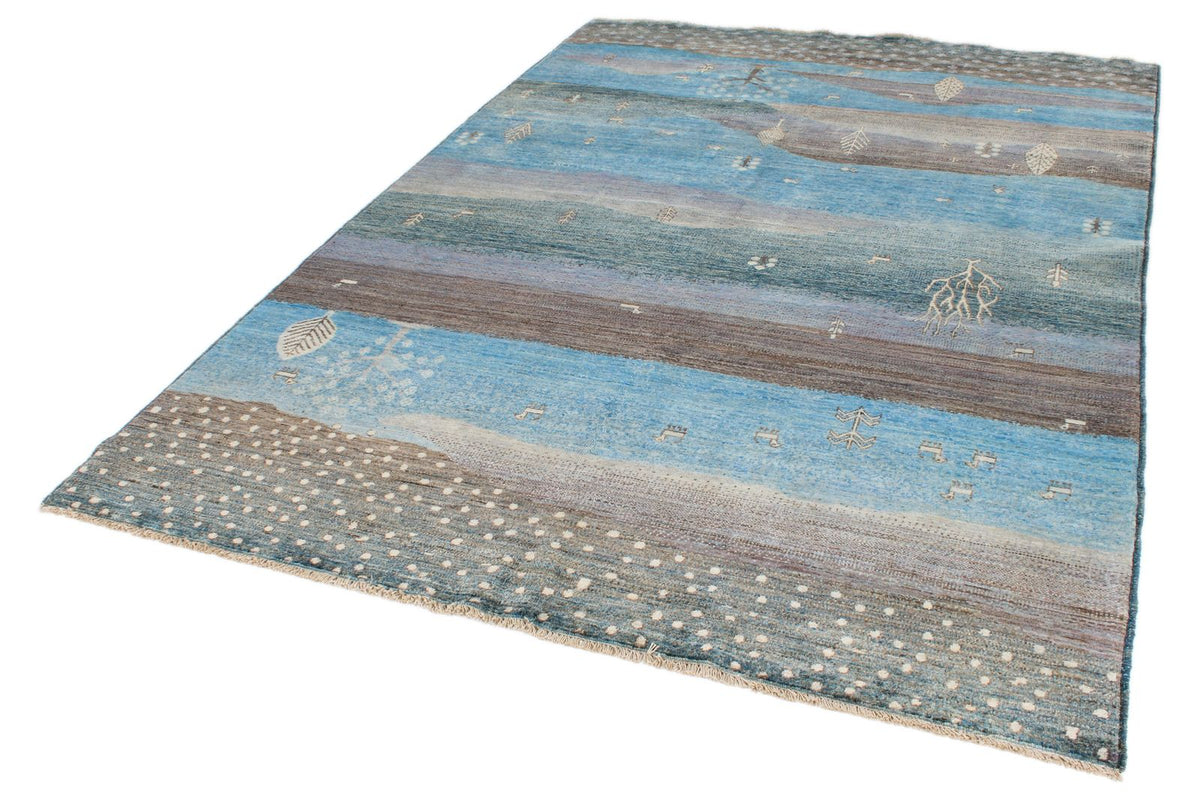 6x9 Blue and Multicolor Anatolian Traditional Rug