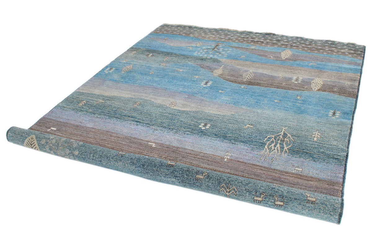 6x9 Blue and Multicolor Anatolian Traditional Rug